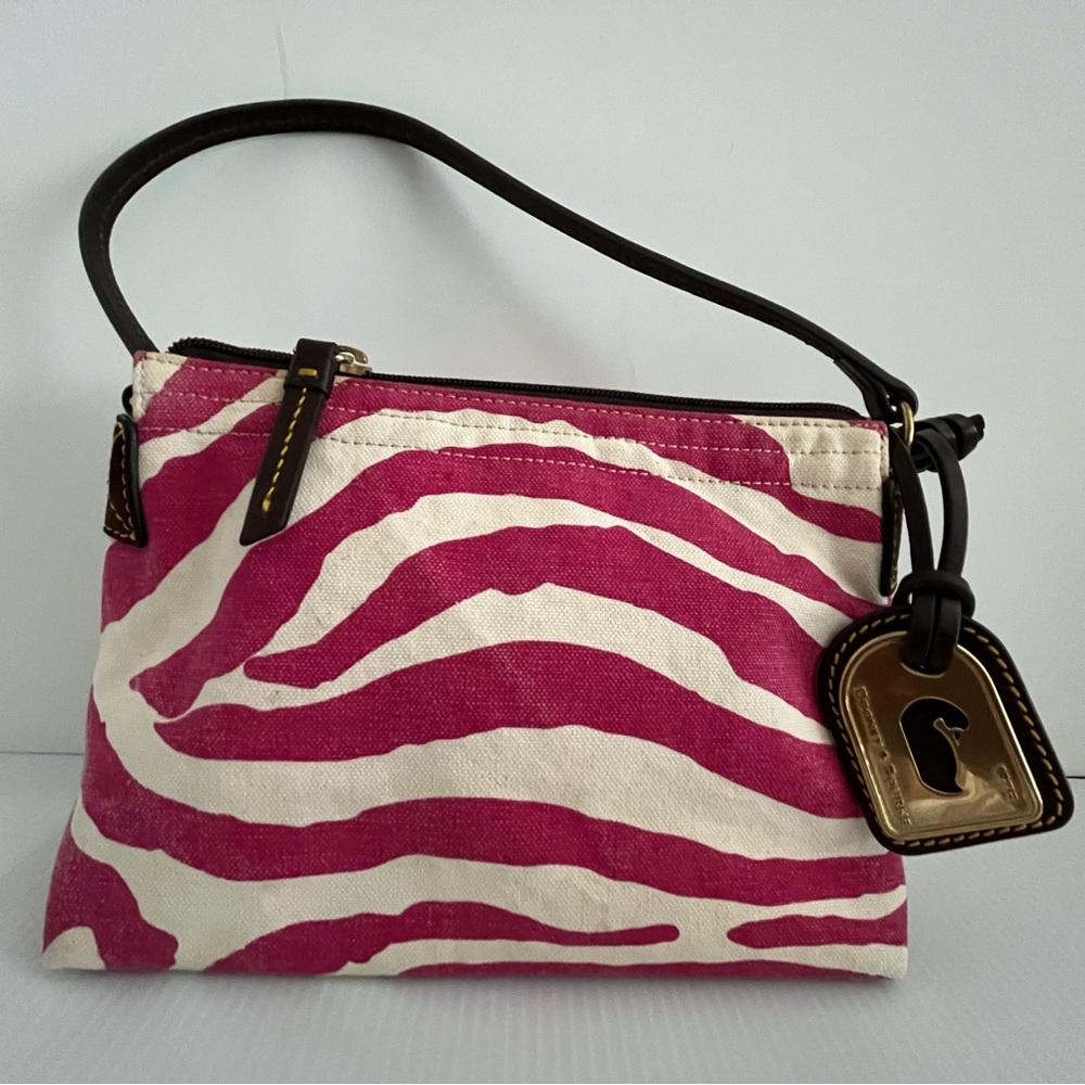 Dooney & Bourke Washed Cotton Canvas w/Leather Trim Small Handbag - sample - Picture 2 of 16